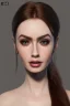 Placeholder: Portrait busty and face, Lilly collins face, brown eyes, wearing Womderfull dress,