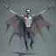 Placeholder: a vampire with arms outstretched viewed from the side