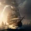 Placeholder: photo of a ultra realistic sailing ship, dramatic light, pale sunrise, cinematic lighting, battered, low angle, trending on artstation, 4k, hyper realistic, focused, extreme details, unreal engine 5, cinematic, masterpiece, art by studio ghibli, intricate artwork by john william turner