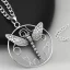 Placeholder: necklace with a simple, elegant design featuring a single, shimmering polyester in dragonfly pendant