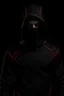 Placeholder: HD, 8k, full body portrait of a 18 year old vigilante. wear black jacket with red strings on the side. brown eyes. short straight dark brown hair. wears a black mask. a full bodysuit grey tight suit under the jacket.