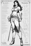 Placeholder: make a character concept sheet with AD&D statistics and characteristics, [illustration simple ligne claire black and white brush] the playable Kalypso, the a Pagan nymph, the daughter of the terrible Khalid. a muscular brunette with metallic silver eyes and a body as fluid as mercury. Powers: No chain can bind her, he has influence, a strange gravity that drew events subtly around her [make it a portrait layout to fit a page of a TTRPG rulebook]