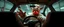 Placeholder: car driving happy 2d neon fluffy orc wheel test dummy hippo elf lord with human hands in the style of Escher and Giger and Fallout 4, pinhole cam, airbrush 3d rendering, on tv screen:A five-second cinematic single take in a clean industrial presentation hall.