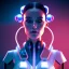 Placeholder: head and shoulders portrait of a Beautiful cyberpunk girl, 8k resolution concept art