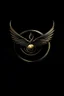 Placeholder: logo for company called snitch, theme golden snitch from harry potter in front of plain black bckground without any words