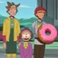 Placeholder: Morty staring at a giant pink donut, while Rick explains his plan to steal the recipe of the Krusty Burgers.