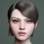 Placeholder: image girl look beautiful, close-up, dramatic, eyes like ocean blue, short hair, smile, 8k, rtx, eyebrows like serious, facing left, hyper realistis