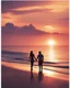 Placeholder: Romantic sweet couple ,So beauty sunset sea background