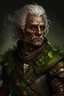 Placeholder: portrait of an fantasy dnd old man with stone like skin and leafy hair wearing leather armor