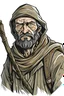 Placeholder: middle age human male, broody, hunter, far north, graphic novel art style