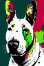 Placeholder: portrait of bull terrier in pop art Like merilyn monroe