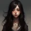 Placeholder: pretty girl, age 13, black hair, conventionally attractive, realism, dreamy, warlock