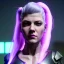 Placeholder: Actress, young Katheryn Winnick, android woman, glow eyes, glow circuits in face, glow painted face, shaved hair, ghost in the shell, samurai coat, katana, elastic bodysuit, cyber punk, neon ambient, army, bamboo, blood, portrait, gradient background, unreal engine 5, soft color, 16 bit, god lights, ray tracing, RTX, lumen lighting, ultra deatail, volumetric lighting, 3d, finely drawn, hd.