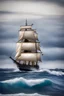 Placeholder: a high seas adventure - perfect waves, perfect ship, perfect sails, perfect weather, professional quality, UHD, 8x10 digital photograph -colorful, playful, bright, vibrant, jewelry, calligraphic, dainty, ornate, flirtatious, Delicate, beautiful patterns, fairy tale background, dark blue and gray gradated background, fog, multicolored explosions of light