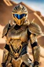 Placeholder: Full body photography,front_view,power ranger looking at viewer,traditional dress ornaments mechanical_armor,intricate armor, delicate golden filigree, intricate filigree, black metalic parts, detailed part,desert background, dynamic lighting