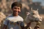 Placeholder: At the top of the trophy, there is a boy character in a triumphant pose. The boy is around 10 years old and is depicted with an enthusiastic and confident expression. He has a joyful smile on his face, and his eyes are gleaming with pride.