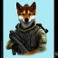 Placeholder: Doge, the shiba inu, as a US army black ops soldier