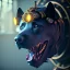 Placeholder: black dog, steampunk, unreal 5, octane render, cinema4d, dynamic lighting, dramatic lighting, 4k, redshift render, highly detailed, hyper realistic