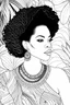 Placeholder: Design coloring page featuring a confidente and beautiful black curvy woman