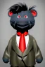 Placeholder: Waist up muppet Portrait, Kim Jong-un muppet doll, black suit, photo studio, red background, unreal engine 5, concept art, art station, god lights, ray tracing, RTX, lumen lighting, ultra detail, volumetric lighting, 3d.