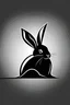 Placeholder: Design a rabbit logo using only monochrome vectors. Focus on creating depth and contrast using just one color and its varying shades.