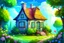 Placeholder: Generate an illustration depicting a quaint cottage nestled amidst lush greenery, with a smoke gently rising from the chimney. The cottage should exude a cozy and inviting atmosphere, with colorful flowers adorning the windowsills and a path leading up to the front door.