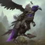 Placeholder: angry Raven warrior in black and purple battle armor, a highly detailed illustration, background of Inka jungle, realistic render, 8 k, micro detail, intricate, elegant, centered, digital painting, Artstation, smooth, sharp focus, illustration, artgerm, tomasz alen kopera, peter mohrbacher, donato giancola, joseph christian leyendecker, wlop, boris vallejo