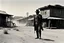 Placeholder: [very impressive high res masterpiece in Kodak Eastman 5247, scene by László Krasznahorkai] the Black or Afro-American sheriff in the Wild West. A tale as rare and powerful as a shooting star in the night sky. Picture this: a lone figure, standing tall in the dusty streets of a frontier town, a badge gleaming on their chest, defying the odds and challenging the stereotypes of the time.