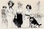Placeholder: high res photo by Ralph Steadman: Nancy, her collar and leash around her delicious neck... her sister, the wild Sally, in blouse, panting... and Sam, the working girl, her dress on her waist