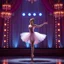 Placeholder: a beautiful balerina in pretty clothing in a modern cifi stage in her performance cinamatic lights .
