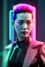 Placeholder: Blade runner portrait, Asian cyber woman:: symmetry photography, cyberpunk, pink hair, makeup, long line eye, light iris, :: latex coat :: cinematic, Ultra realistic, dark scene, soft color, highly detailed, unreal engine 5, RTX, ultra detail, 3d, finely drawn, high definition.