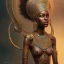 Placeholder: sango fantasy, fantasy magic, intricate, sharp focus, illustration, highly detailed, digital painting, concept art, matte, masterpiece head sexy African beauty black afro hair earth lady bronze African huts Egyptian princess