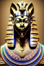 Placeholder: kente scene, Transcendental Egyptian Cat, jewelry, realistic, thread, embroidery, octane render, high detail