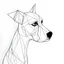 Placeholder: Create an abstract, minimalist dog using continuous line art.