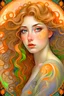 Placeholder: An ethereal portrait of a woman with flowing hair and piercing eyes, created with a mix of beauty and digital techniques, inspired by the works of Alphonse Mucha and Gustav Klimt