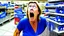 Placeholder: psycho lady shopping at lowes store