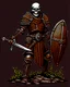 Placeholder: tabletop RPG skeleton warrior with sword and shield and rusted chainmail rpg art no background