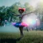 Placeholder: Ultra Realistic photo, medium shot view, drunken dancer Asian woman, carnival scene, monster hair, steampunk style. Red hair, confeti, smile, happy, festival, ovnis, gradient color fog. highly detailed, concept art, unreal engine 5, ray tracing, RTX, lumen lighting, ultra detail, volumetric lighting, 3d, finely drawn, high definition, high resolution.