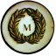 Placeholder: letter M, laurel wreath, roman style