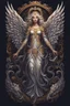 Placeholder: Ornate Angel design, T-Shirt Design, fantasy art, digital painting, clean dark background, 8K, HDR