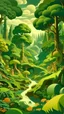 Placeholder: A green forest filled with fairies painted by Thomas Hart Benton