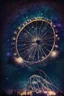 Placeholder: night, downtown, party centre, glowing Ferris wheel, starry sky in starshine