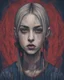 Placeholder: A portrait of a Singer Danish MØ face, cyberpunk, symmetry, hyperdetailed, painting by John Kenn Mortensen, darkblue and darkred tones,