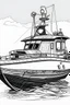 Placeholder: Outline art, no shading, boat vehicle full body, cartoon style, black and white, low detail, --ar 9:11