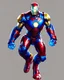 Placeholder: Super Iron Man, blue and red and yellow armor,