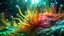 Placeholder: Abstract cluster of pulsating alien flora and gelatinous tentacles, symbiotic growth patterns, wet textures, glistening surfaces, soft focus background, vivid saturation, macro cinematic shot.