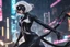 Placeholder: Venom in 8k nier automata anime drawing style, spider-gwen them, cinematic mood, neon effect, close picture, rain, highly detailed, high details, detailed portrait, masterpiece,ultra detailed, ultra quality