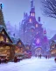 Placeholder: A magical snowy gothic warlock Christmas market with a large Christmas tree