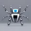 Placeholder: spider robot gadget, silver and blue