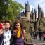 Placeholder: Harry Potter world with magic with beautiful surroundings with clear features of people and avatars, big fight with dark and night theme